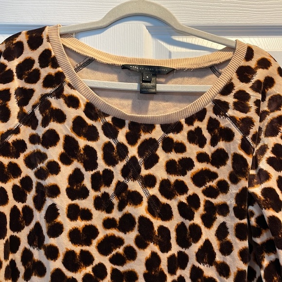 Marc by Marc Jacobs Leopard Velour Sweatshirt Top S - Picture 4 of 7